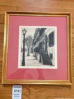 Front view of framed etching showing full artwork and frame