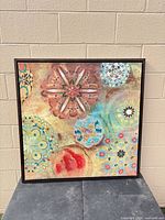 front view of framed canvas art