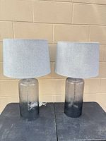 Front view of both lamps showing bases and shades