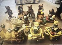 Group shot of all teddy bear figurines