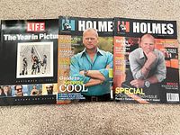 Front covers of all three magazines