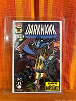Front cover of Darkhawk #1 inside protective sleeve