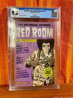 Full front view of CGC slabbed Red Room #1 comic