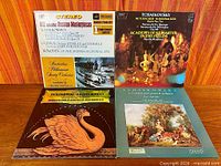 Group shot of all four Tchaikovsky LPs showing front sleeves