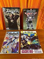 Group shot of four Punisher publications