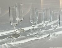 Six crystal flutes group view