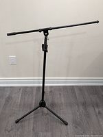 Full view of tripod microphone boom stand