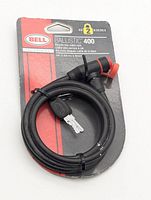 Front view of Bell Ballistic 400 keyed bicycle cable lock in retail package