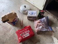 All lot items together on floor