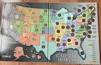 Interior U.S. map with all 50 state quarters inserted