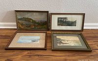 Group shot of all four framed landscape paintings