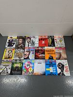 All 16 Wired magazines laid out in four-by-four grid