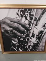 Front view of black-and-white framed photo print