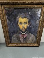 Full view of framed portrait showing entire artwork and frame