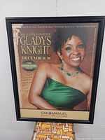 Front view of framed Gladys Knight concert poster