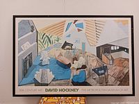 Front view of framed David Hockney Metropolitan Museum poster
