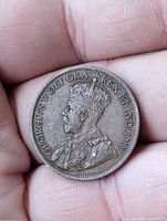 Obverse of 1918 Canada large cent showing King George V bust and legend