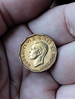 Obverse showing King George VI portrait and legend