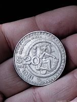 Obverse showing seated Maya figure, $20 denomination and 1981 date