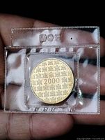 Reverse view with repeating motif and year 2000