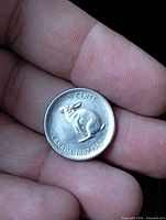 Reverse showing rabbit design, denomination and dates