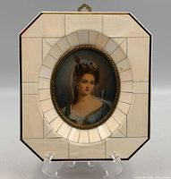 Front view showing entire framed miniature portrait