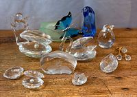 Group shot of all twelve glass and crystal items