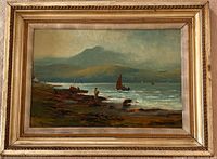 full view of framed painting showing artwork and frame