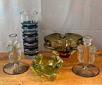 Group shot of all five glass pieces