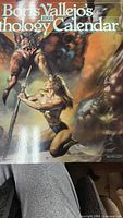 Front cover of 1993 Boris Vallejo Mythology Calendar showing title and artwork