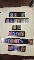 Page with Machin definitive stamps in multiple colours and denominations