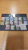Full stock card showing 16 Queen Victoria GB stamps