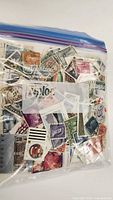 Resealable bag containing mixed worldwide stamps