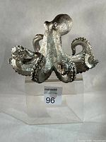 Front view of resin pewter octopus sculpture