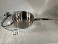 Saucepan and glass lid, interior view