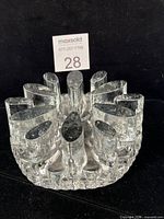 Top angled view showing full shape and textured glass detail