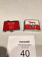 Both advertising items front view