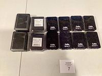 Top view showing 12 black Cello Sensor 3 housings, two with barcode labels