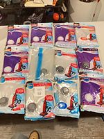 All packaged vacuum seal bags laid out on table
