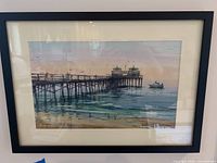 Full frontal view of framed watercolor painting