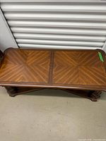 Top view showing chevron veneer pattern and rectangular shape