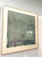Full view of framed Klimt print on wall