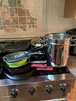 Entire cookware set on stovetop