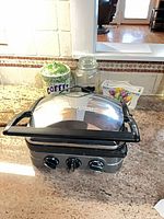 Full view of Griddler Gourmet contact grill on countertop