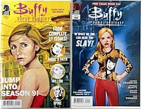 Front covers of both Buffy comics side by side
