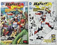Front covers of both variant issues side by side
