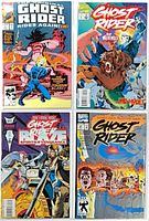 Four Ghost Rider comic books laid out – issues 1, 23, 25, 55