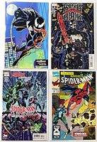 All four bagged and boarded Marvel comics displayed front covers