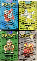 Front view of four sealed MetaZoo decks