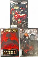 Front covers of all three Scarlet Spider issues #4-6 in bags with boards